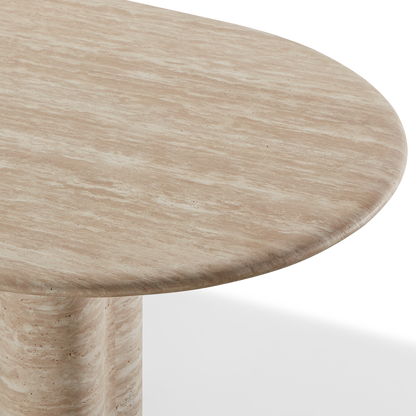 Porto Travertine Pill Dining Table 84