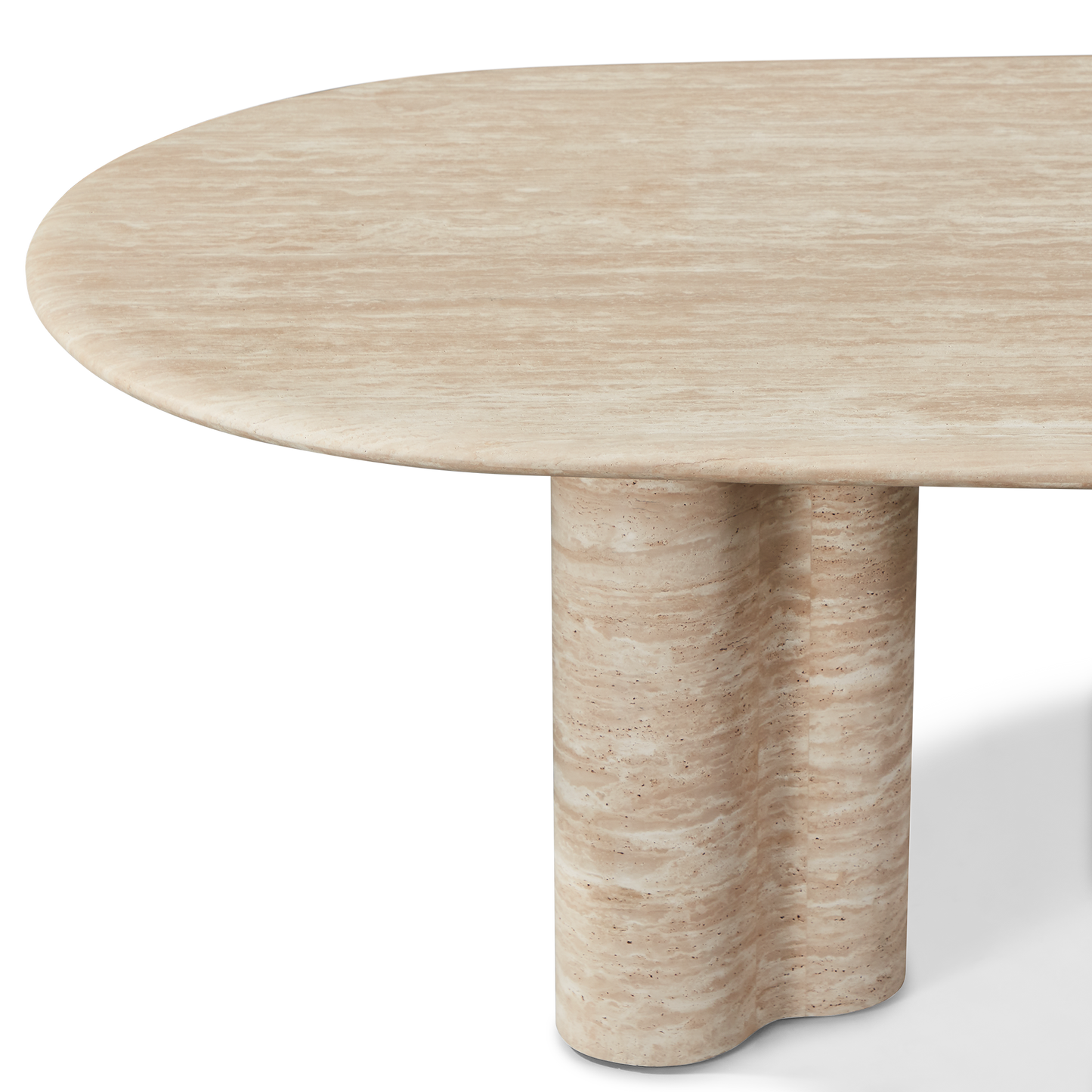 Porto Travertine Pill Dining Table 84