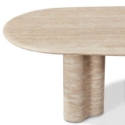 Porto Travertine Pill Dining Table 84
