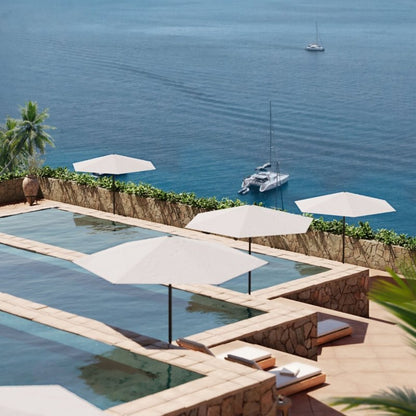 Nata Tilt Center-Pole Umbrella Set