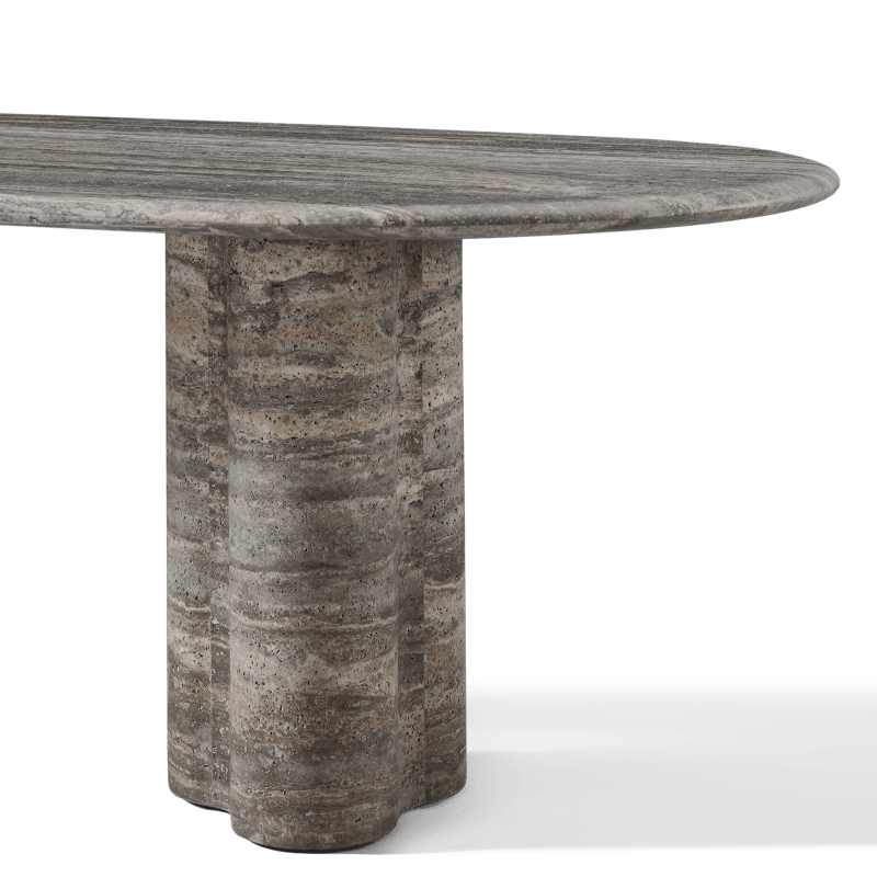 Porto Travertine Pill Dining Table 120