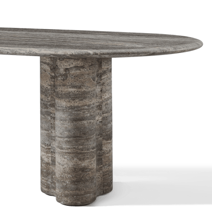 Porto Travertine Pill Dining Table 120