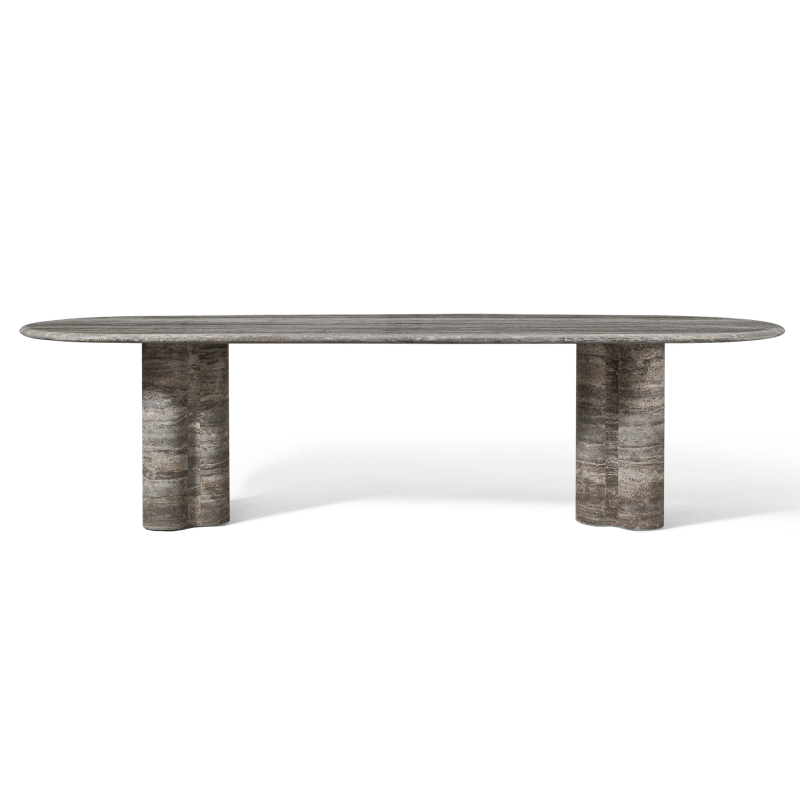 Porto Travertine Pill Dining Table 120