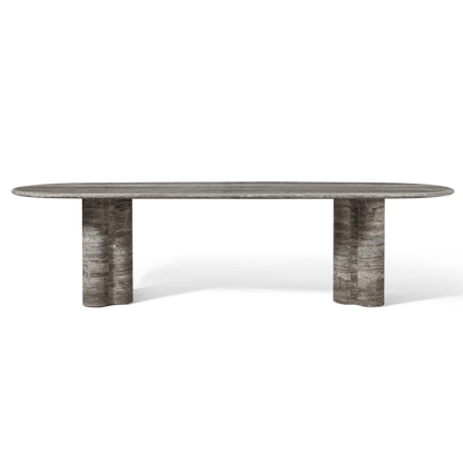Porto Travertine Pill Dining Table 120