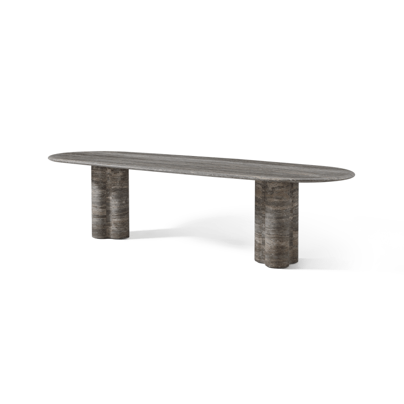 Porto Travertine Pill Dining Table 120