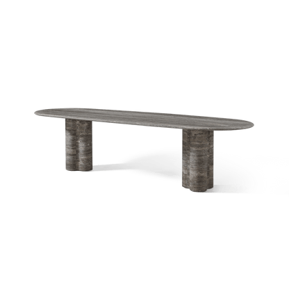 Porto Travertine Pill Dining Table 120