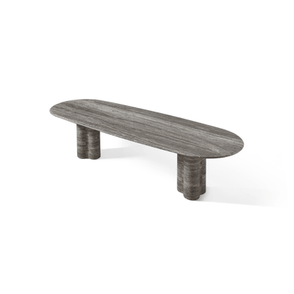 Porto Travertine Pill Dining Table 120