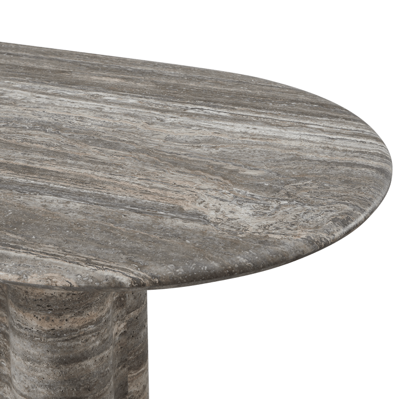 Porto Travertine Pill Dining Table 120