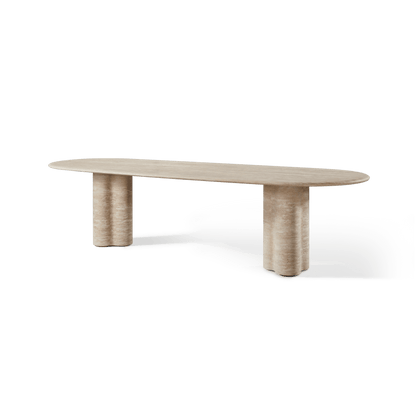 Porto Travertine Pill Dining Table 120