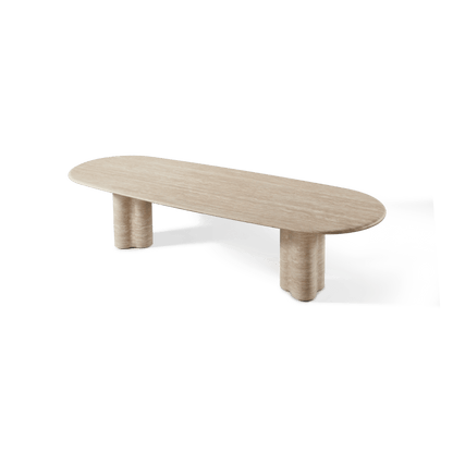 Porto Travertine Pill Dining Table 120