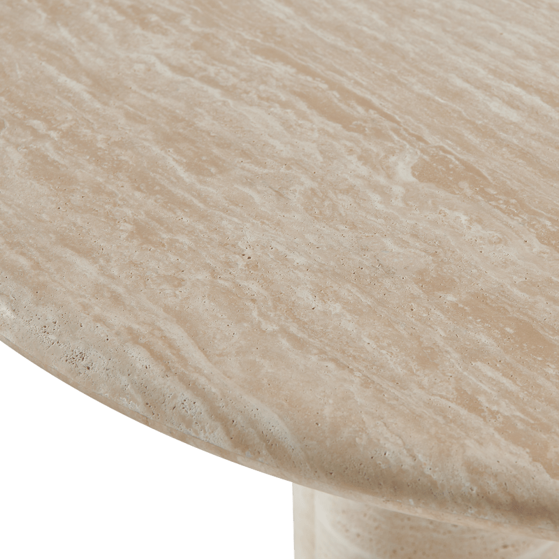 Porto Travertine Pill Dining Table 120