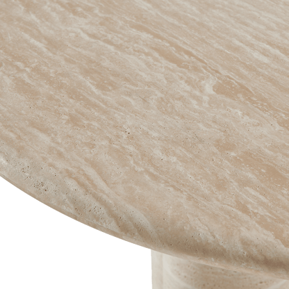 Porto Travertine Pill Dining Table 120