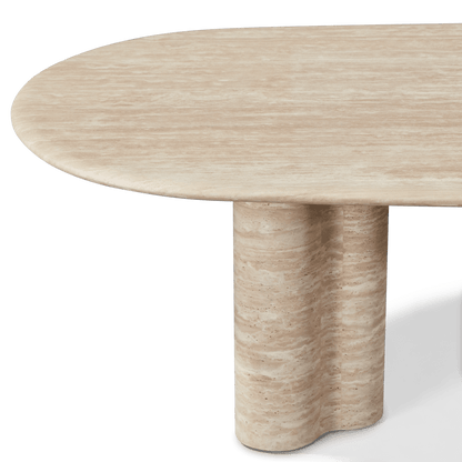 Porto Travertine Pill Dining Table 120