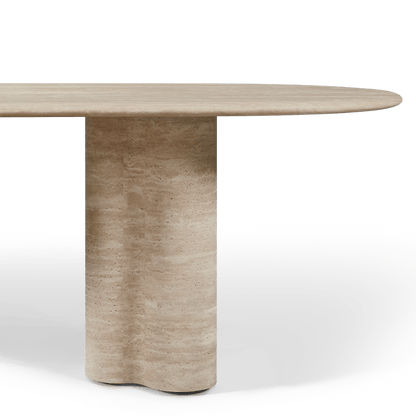 Porto Travertine Pill Dining Table 120