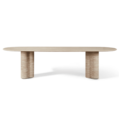 Porto Travertine Pill Dining Table 120