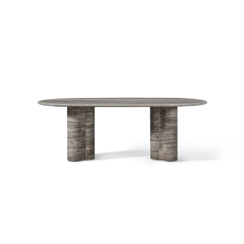 Porto Travertine Pill Dining Table 84