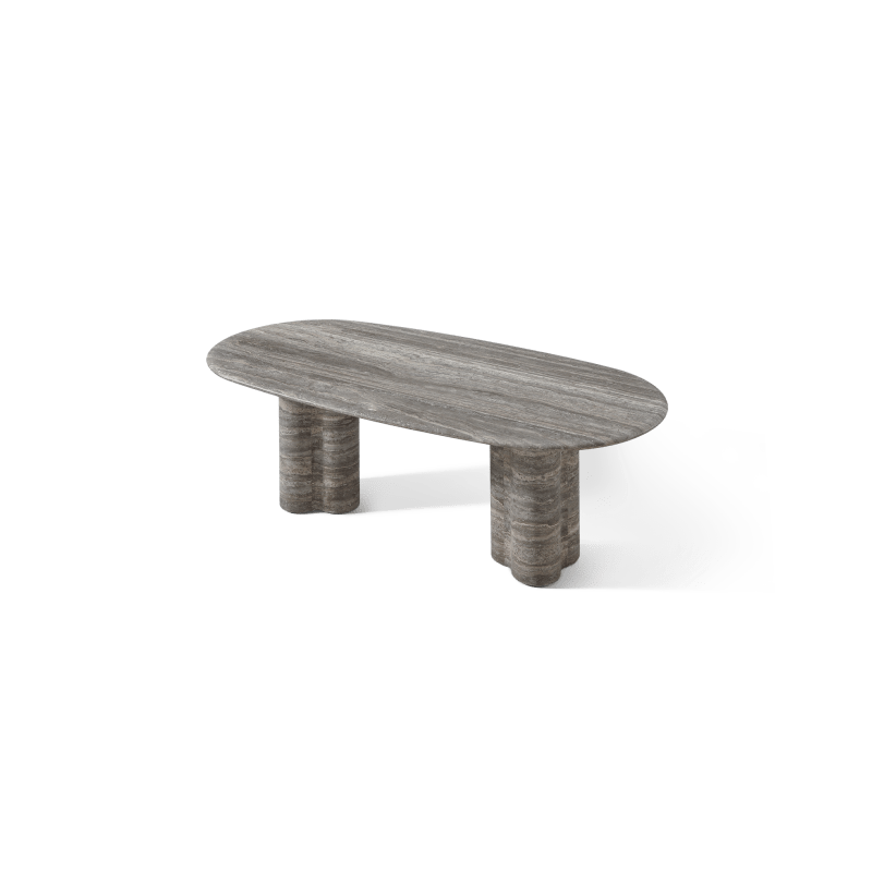 Porto Travertine Pill Dining Table 84
