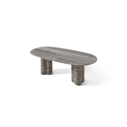 Porto Travertine Pill Dining Table 84
