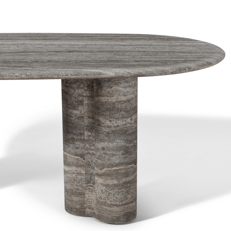 Porto Travertine Pill Dining Table 84