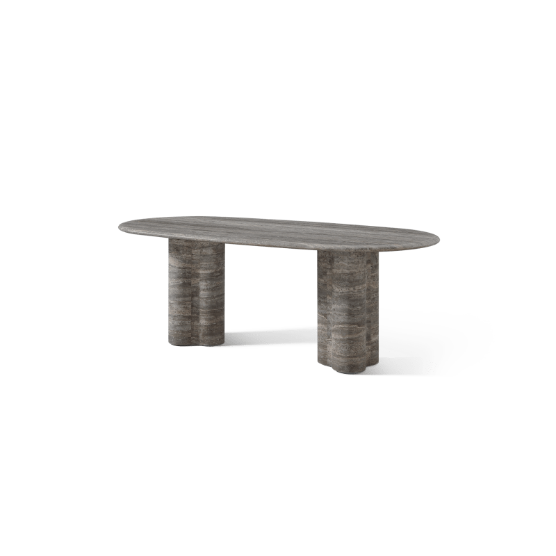 Porto Travertine Pill Dining Table 84