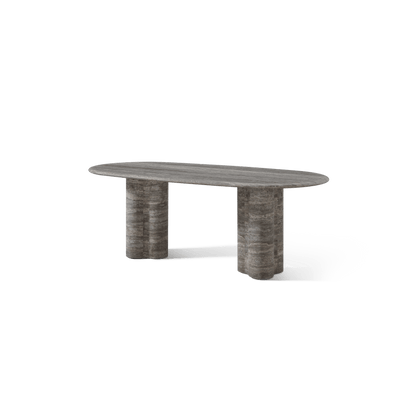 Porto Travertine Pill Dining Table 84