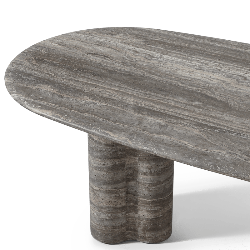 Porto Travertine Pill Dining Table 84