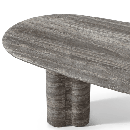 Porto Travertine Pill Dining Table 84