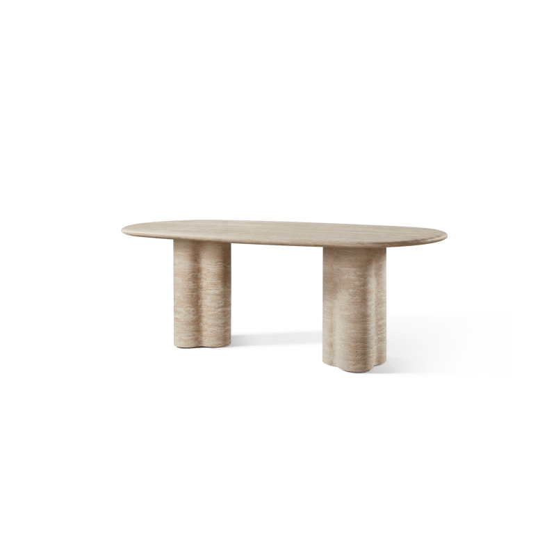 Porto Travertine Pill Dining Table 84