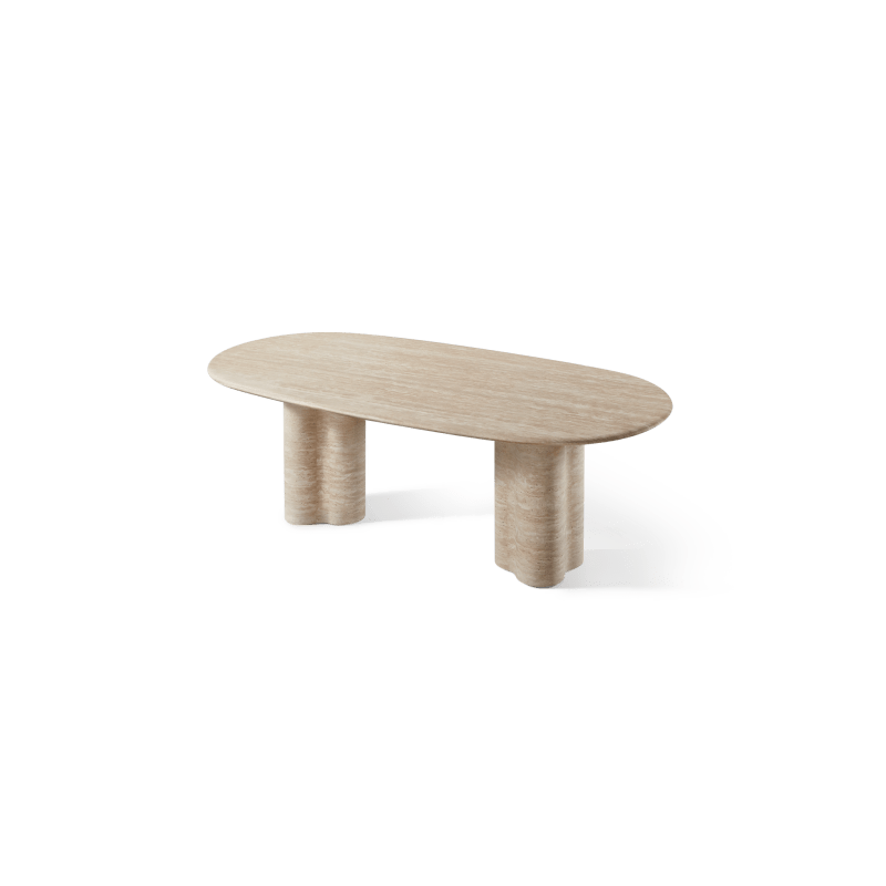 Porto Travertine Pill Dining Table 84