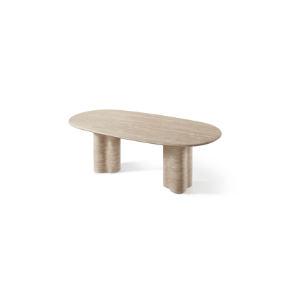 Porto Travertine Pill Dining Table 84