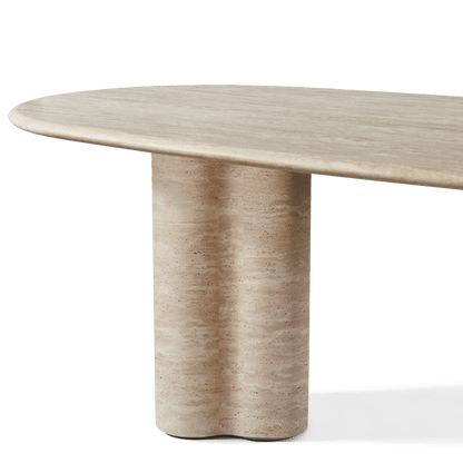 Porto Travertine Pill Dining Table 84