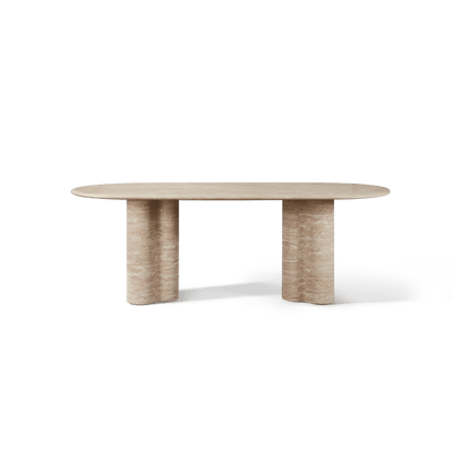 Porto Travertine Pill Dining Table 84