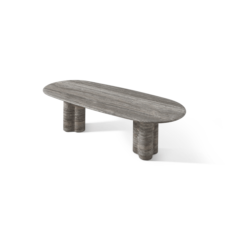 Porto Travertine Pill Dining Table 96
