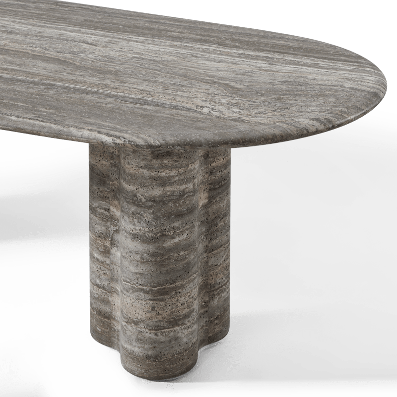 Porto Travertine Pill Dining Table 96
