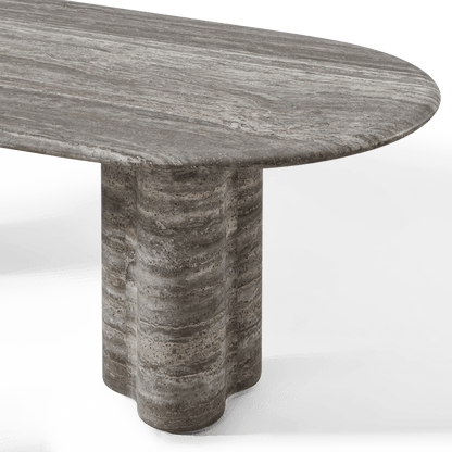 Porto Travertine Pill Dining Table 96
