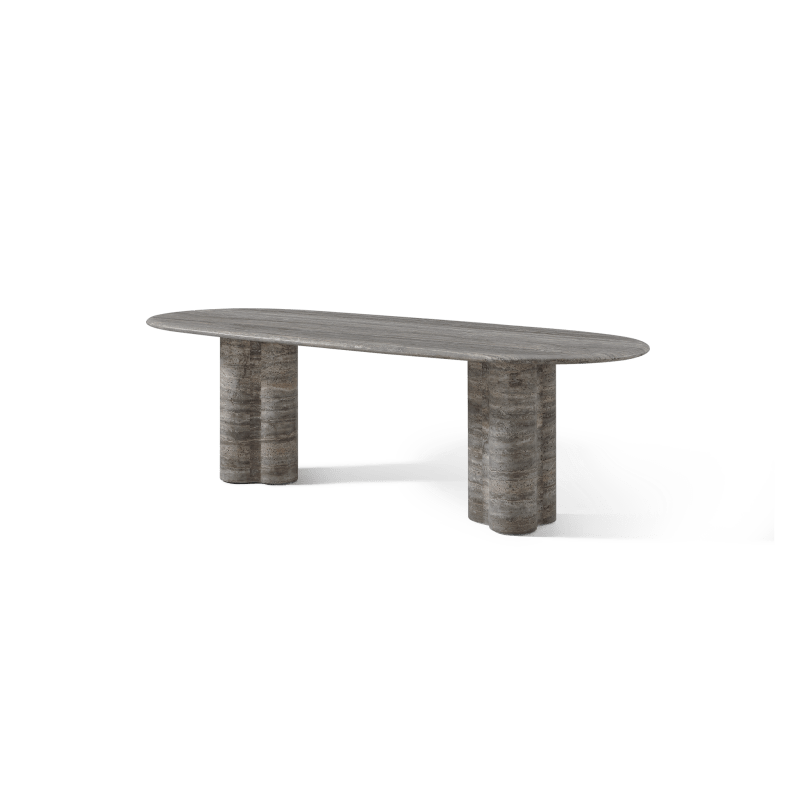 Porto Travertine Pill Dining Table 96