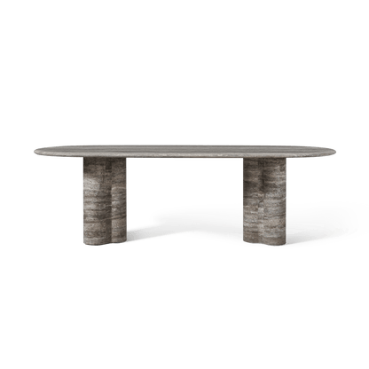 Porto Travertine Pill Dining Table 96