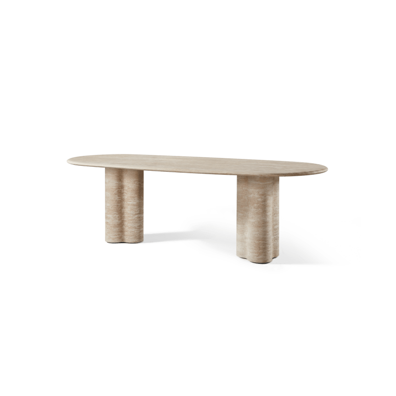 Porto Travertine Pill Dining Table 96