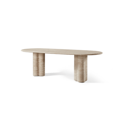 Porto Travertine Pill Dining Table 96