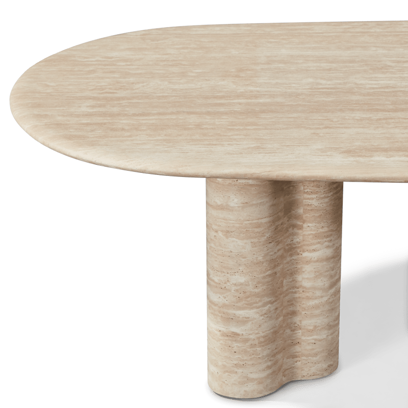 Porto Travertine Pill Dining Table 96