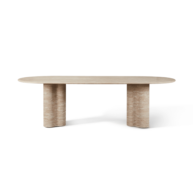 Porto Travertine Pill Dining Table 96