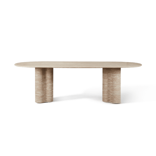 Porto Travertine Pill Dining Table 96