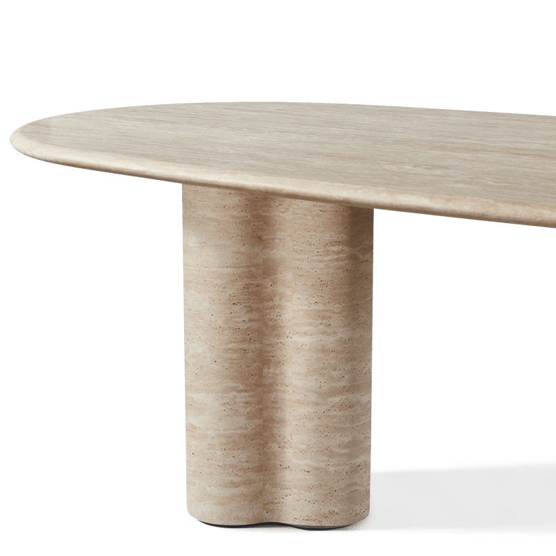 Porto Travertine Pill Dining Table 96