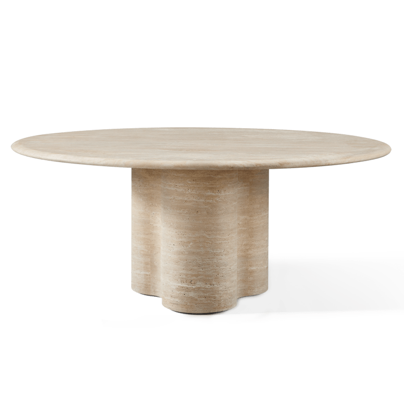 Porto Travertine Round Dining Table 72