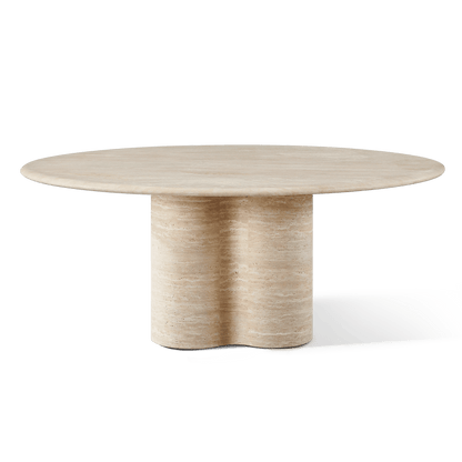 Porto Travertine Round Dining Table 72