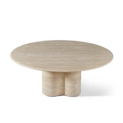 Porto Travertine Round Dining Table 72