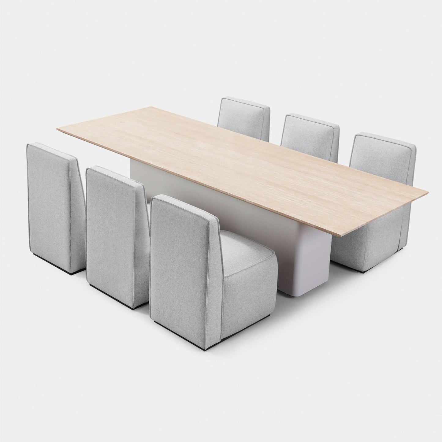 Santorini Aluminum Stone Rectangle Dining Table 108