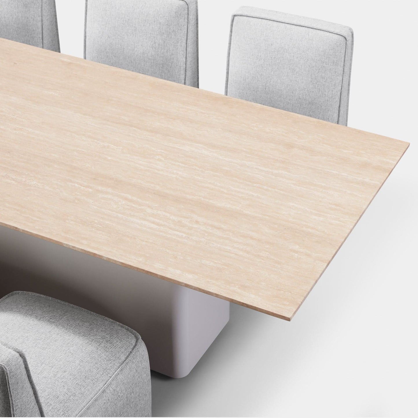 Santorini Aluminum Stone Rectangle Dining Table 108