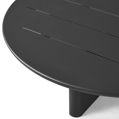 Victoria Aluminum Round Slatted Coffee Table