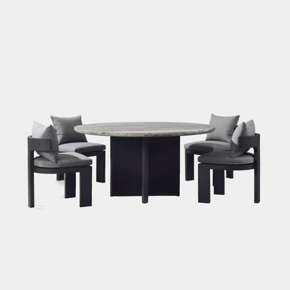 Victoria Aluminum Stone Round Dining Table 60
